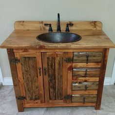 Rustic vanity with sink made from reclaimed barn wood! | Bathrooms ... Rustic vanity with sink made from reclaimed barn wood! | Bathrooms ...