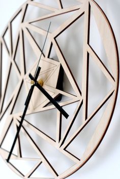 wall clock, trending minimalist art, natural wood and white wall clock, trending minimalist art, natural wood and white