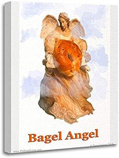 3dRose apr/_180461/_4 Love Bagels-Typography Text Design Yummy Breakfast Brown Bread Food-Full Length Black Apron with Pockets 22 by 30-Inch