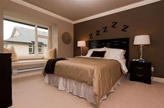 Gorgeous Chocolate Brown Master Bedroom With Dark Storage Fluffy Rug Brown Bedroom Walls Accent Wall Paint Dark Bedrooms