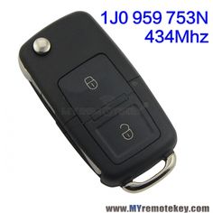 2 Button Remote Key 434MHz with ID48 Chip 1J0959753AG for Skoda VW Seat