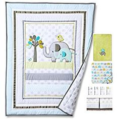 KOALA BABY /"BLUE ELEPHANTS/" FIRST LOVE COLLECTION 4 PIECE CRIB BUMPER SET NEW