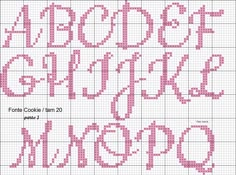 Cross Stitch Letter Patterns, Cross Stitch Love, Crochet Alphabet, Crochet Letters