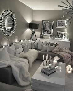 #SuperGlamLiving Home Living Room, Living Room Designs, Two Sitting Areas Living Room, Glamorous Living Room Decor, Girly Bedroom Ideas For Women, Sitting Room Ideas Cozy, Apartment Living