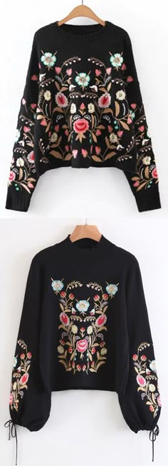 Up to 70% OFF! Oversized Floral Embroidered Sweater. Zaful,zaful.com,zaful online shopping, sweaters&cardigans, sweater,sweaters,cardigans,choker sweater,chokers,chunky sweater,chunky,cardigans for women, knit, knitted, knitting, knitwear, cardigan, cardigan outfit,women fashion,winter outfits,winter fashion,fall outfits,fall fashion, halloween costumes,halloween,halloween outfits. @zaful Extra 10% OFF Code:ZF2017 Jumpers, Clothing, Oversized Sweater, Sweaters, Jacket, Chunky Sweater, Knitwear Cardigan