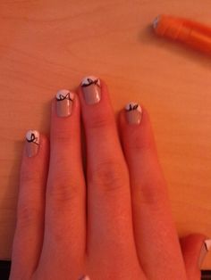 Super Easy Mustache Nails Just Make A Base Coat Dip When Base Coat It Completely Dry Do A Rough White French Manicure Use Tape To Separate The From For Straight Edge