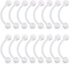 JFORYOU 16 Pcs 20G Nose Ring Retainer Skin Color Nose Ring Studs Bioflex Flexible Bendable Nostril L Shape Nose Screw Retainer