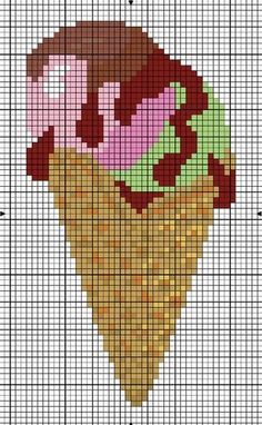Ice Cream Cart Circus Dessert Sweet Treat Gelato Cross Stitch Pattern PDF