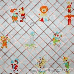 1950 S Vtg Indian Head Cotton Nursery Fabric Circus Animals Yellow 1950 S Vtg Indian Head Cotton Nursery Fabric Circus Animals Yellow Red 44 W Bty Clown Pinterest And Fabrics