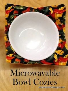 Microwave Bowl Holder Free Pattern Hope You All Enjoy This Quick Aunt Judy S Attic Microwavable Bowl Cozies Tutorial For When I Get A Sewing Machine And Learn To Use It Really Want