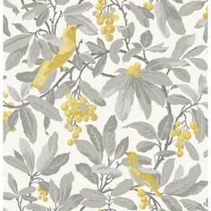 Grey N Yellow A Pinterest Collection By Sandra Dorman Bedroom Royal Garden Fl Wallpaper In Grey Yellow