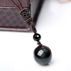 Fashion Natural Obsidienne Tiger Head Collier Pendentif Charme Bijoux Lucky amulet