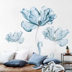 Elegant Flower Wall Decals – the treasure thrift Floral Wall Art, Flower Wall Decals, Flower Wall Stickers