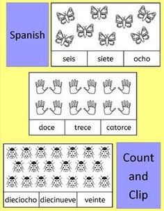 Spanish Numbers Numeros Count And Clip Spanish Numbers Numeros Count And Clip