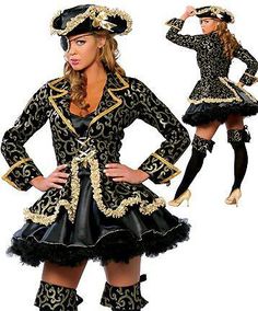 BLACK Tricorn Hat con finiture oro /& Pattern-Costume adulto Pirata
