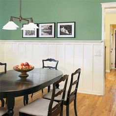 tall wainscoting for dining room with dark gray upper walls | if tall wainscoting for dining room with dark gray upper walls | if