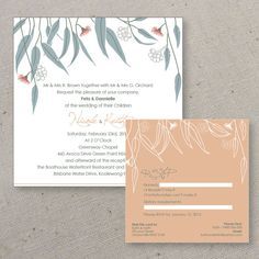 Wedding Invitation Native Australian Google Search Gorgeous Bels Wedding Business Card Australian Invite Advise Link Creative Paper Freshly
