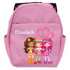 NEW Strawberry Shortcake Kids School Backpack Rucksack Book Bag BADGE