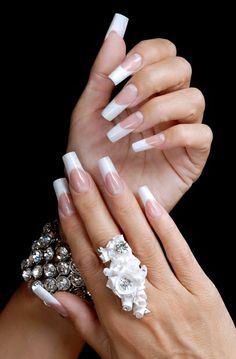 Long French Manicure 3 Double Team Dynamicpunch Fantastic Long Square French Nails