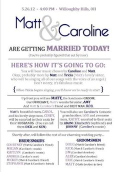 10 Creative Wedding Program Ideas Reception Pinterest Cute Program