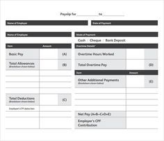 standard payslip template