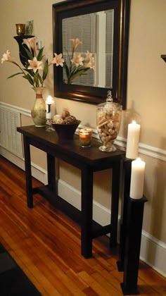 Another Entry Way Table Simpler Design I Like The Idea Of Tall Candles Another Entry Way Table Simpler Design I Like The Idea Of Tall Candles