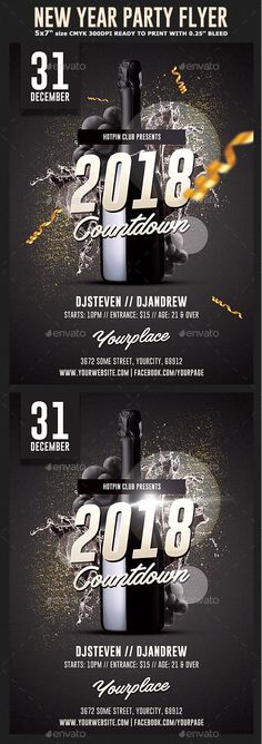 New Year Flyer and Poster Bundle Event flyers, Template and - new year poster template New Year Flyer and Poster Bundle Event flyers, Template and - new year poster template