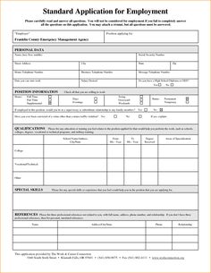 Job Application Forms To Print Printable Job Application Forms Applicants Party Food Application Landscape Template
