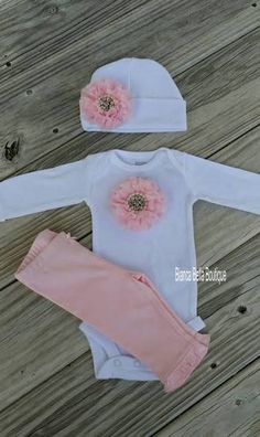 Newborn Outfit Baby Girl Take Home Outfit Pink And White Going Home