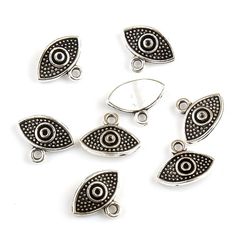12PCS Tibetan Silver Wave Pendant Charms Bracelet Necklace Beads Crafts Jewelry