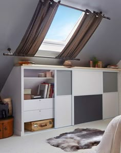 Attic Window, Window Curtains, Brown Curtains, Kitchen Curtains, Attic Renovation Ideas, Attic Ideas, Bedroom Design, Bedroom Decor, Bedroom Furniture