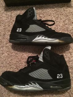 Mens Air Jordan 5 V) Retro Premio Shoe Black White shoes