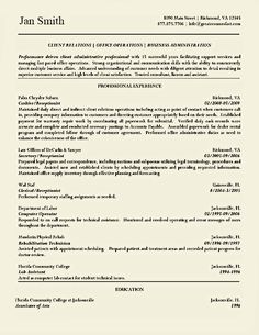 business administration resume