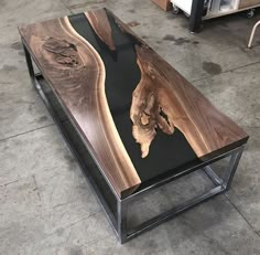 Woodworking, Wood Projects, Woodworking Projects, Wood Table, Wood Resin Table, Wood And Metal, Wood Slab, Wood Furniture, Wood Diy