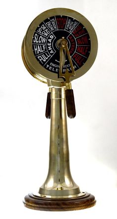 BRASS ENGINE ORDER TELEGRAPH ON WOODEN STAND Chad burn Ship/'s Brass NewYear