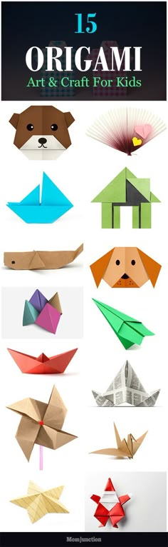 Top 15 Paper Folding Or Origami Art & Craft For Kids: Your kid can enjoy this craft activity without the extensive use of glue and scissors. Here are top 15 origami art for your little creative genius. Kunst, Dekoration, Basteln Mit Kindern