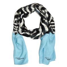 Roberto Cavalli black blue purple scarf NEW mens womens ladies wool blend winter