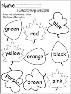 Learn Your Colors Worksheet For Kids Free Printable For Preschool Free Coloring Worksheet Perfect For The Fall The Students Read The Color Words And Kindergarten