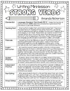 Strong verbs for essays