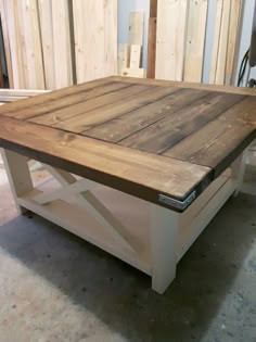 Diy Rustic Coffee Table Lynn Pinterest Tables 38 Square Coffee Table In Dark Walnut And Antique White Paint Love This Minus The Metal Details On Corners