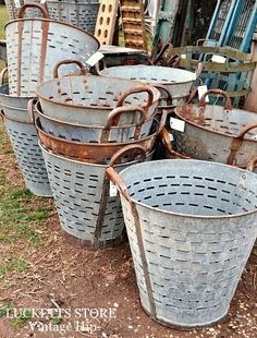 33 Best Olive Buckets Images Bucket Galvanized Metal Gardens Antique Olive Baskets Metal At Lucketts I Got One Of These For My Birthday Presents Lined It With Burlap And Planted Summer Flowers Is