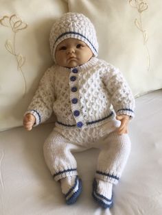 BABY// REBORN RIBBON /& ROSES COAT /& BONNET KNITTING PATTERN
