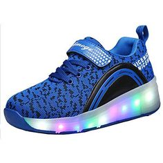 A2kmsmss5a Unisex Boys Girls LED Lighting Single Wheel//Double Wheels Roller Skate Sneakers