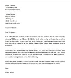daycare termination letters