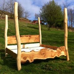 rustic oak four poster tree bed, beautiful chunky wooden bed frame rustic oak four poster tree bed, beautiful chunky wooden bed frame