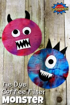how to make a tie dye coffee filter monster for halloween halloween crafts for kindergartenfall