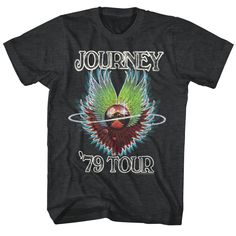 Journey Rock Band ESCAPE 1981 Album Cover Art 2-Sided Poly Juniors T-Shirt