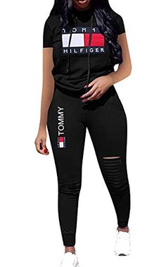 Molisry Women 2 Pieces Outfits Lip Print Long Sleeve Hoodie Skinny Pants Sweatsuits with Pocket