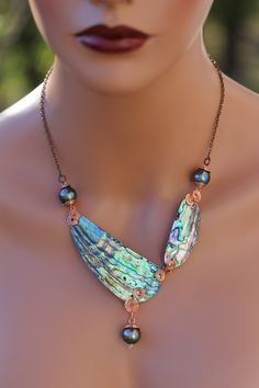 3 Lignes d/'Eau Douce Pearl Mother of Pearl Sea Shell Pearl Fleur Collier pour femmes