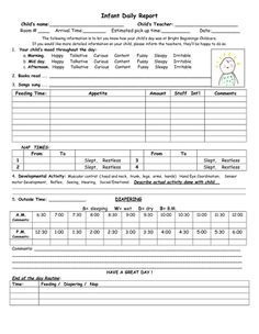 toddler day care report free printable parents and daycare ideas daycare activity sheet